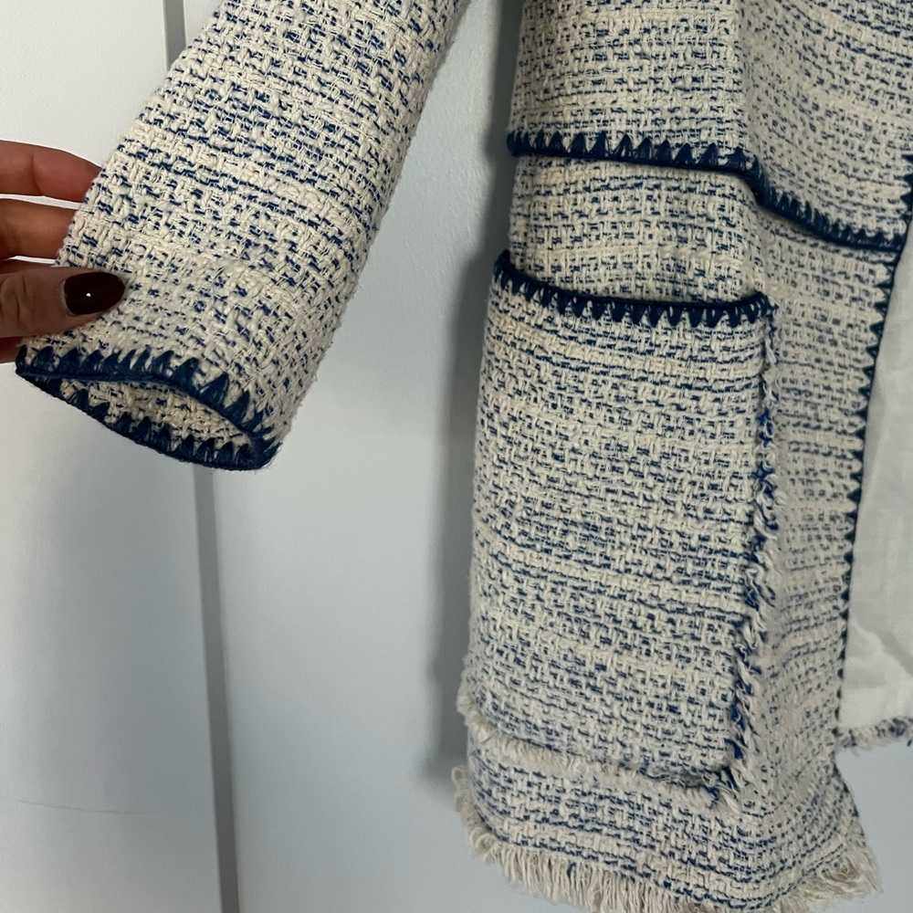 Zara Frayed Cotton Coat - Picture 4 of 8